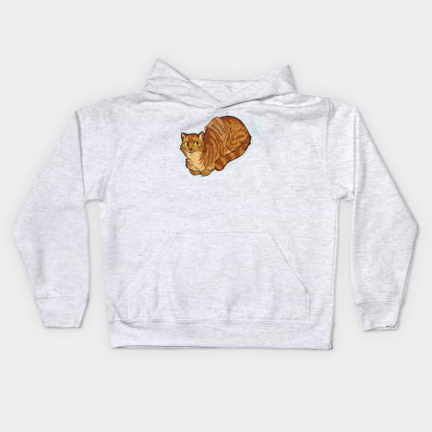 Catloaf: Cheddar Bread (Orange tabby) Kids Hoodie by Quincely's Curiosity Shop